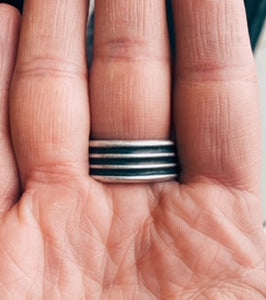 White Buffalo and Druzy Ring - Sz 11
