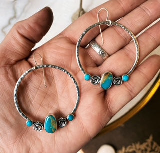 Kingman Floral Drop Hoops