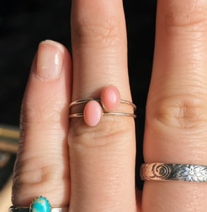 Dainty Pink Conch Rings
