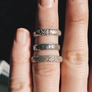 Floral Scroll Stacker Ring