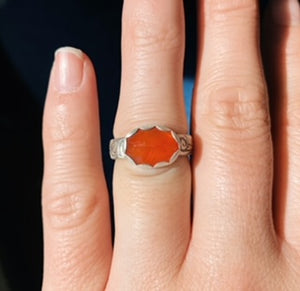 Carnelian Crystal Ring - Size 8