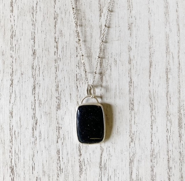 Blue Gold Stone Necklace